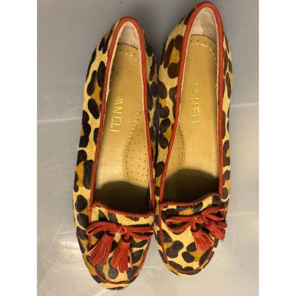 Vaneli Leopard Print with Bow Shoes Flats Animal Print Size 7M - Picture 1 of 10